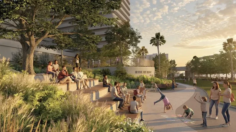 Featured image for “Swings, beer garden and more shown on plans for Riverfront Plaza”