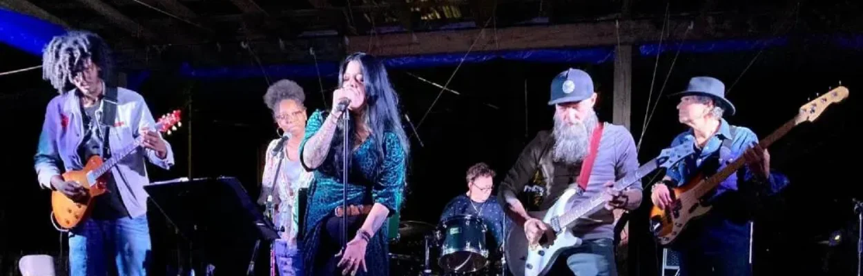 Blues musicians on stage