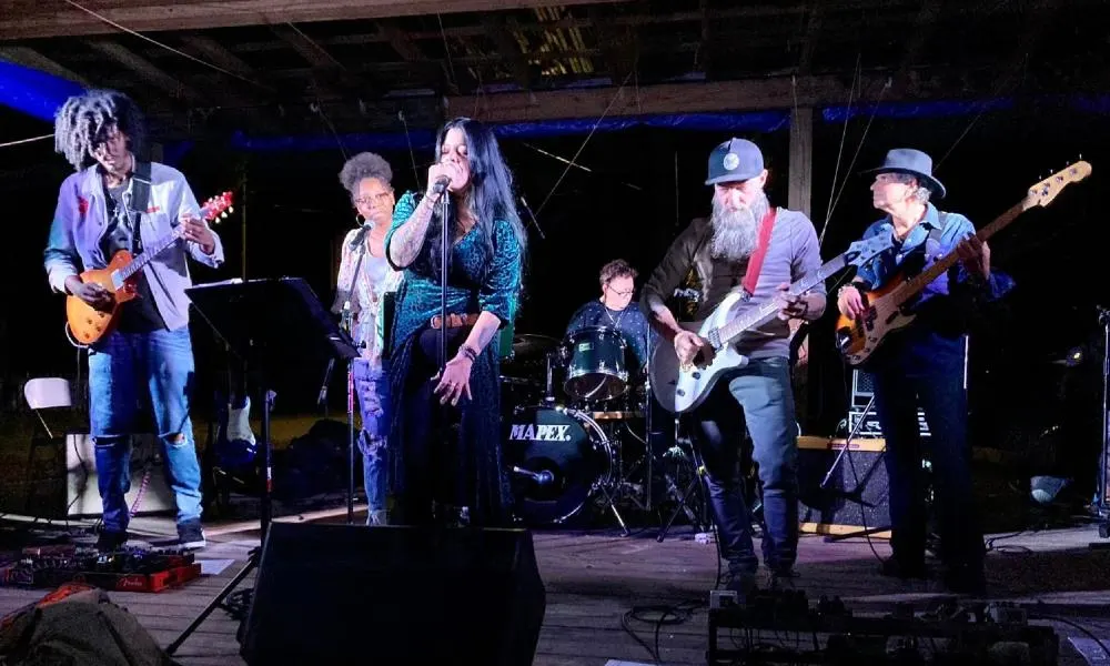 Blues musicians on stage