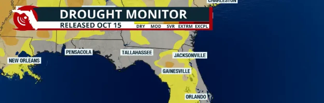 Map showing drought conditions in Florida.