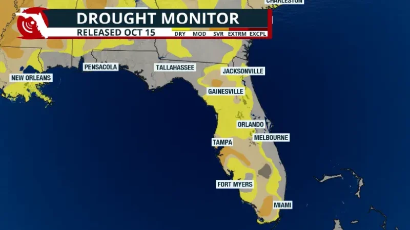 Featured image for “Florida’s extreme drought improves dramatically in one week”