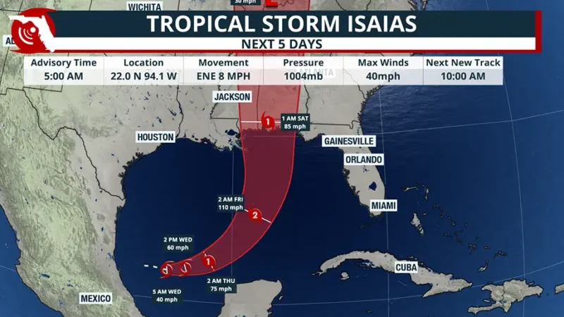 Featured image for “Isaias could become season’s first hurricane as it heads for Gulf Coast”